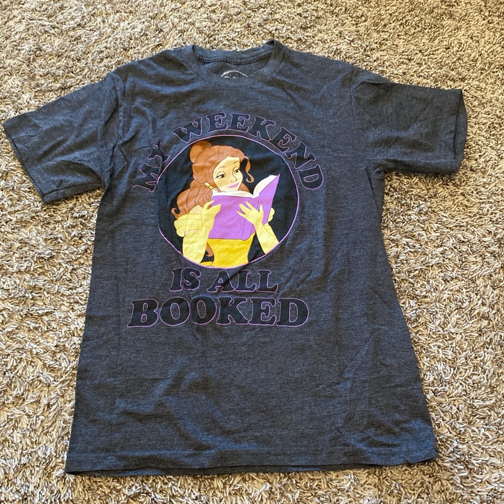 Disney Gray and Purple Short Sleeve Tee with Cartoon Graphic